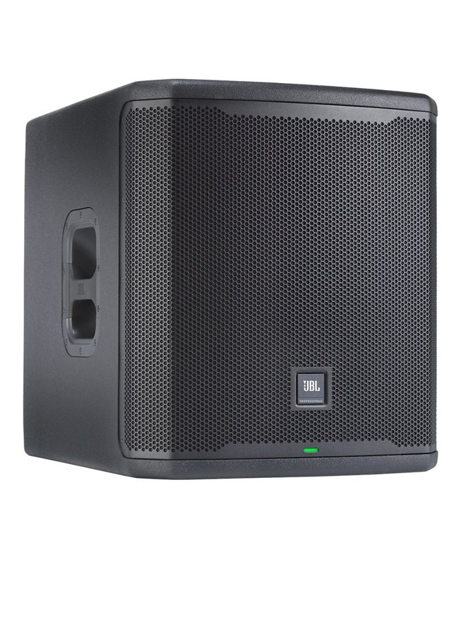 JBL PRX915XLF 15-inch powered subwoofer, angled front view