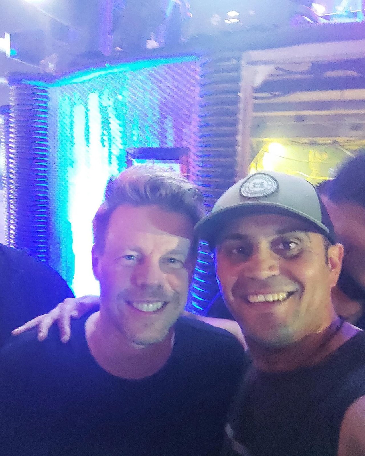 DJ Alphire with fellow DJ Ferry Corsten at a live event